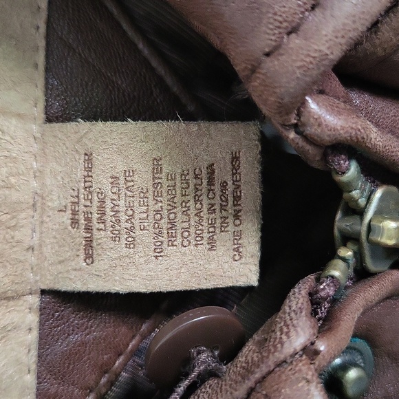 Vintage Cezani Brown Leather Bomber Jacket - Picture 8 of 10